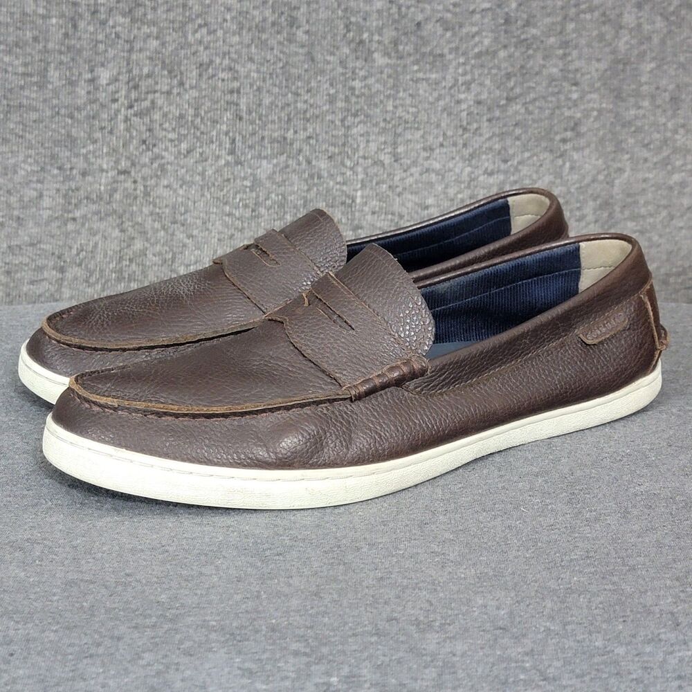 Cole Haan Shoes Mens 13M Brown Pebbled Leather Nantucket Penny Loafer C27791